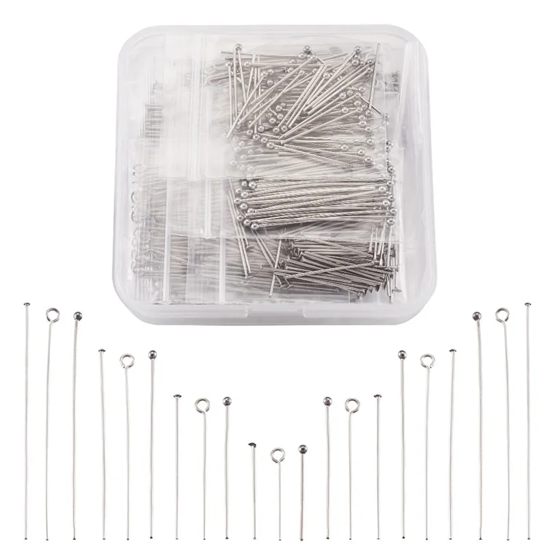 720pcs/box 304 Stainless Steel Ball Head Pins Eye Pins Head Pins for Jewelry Making DIY Bracelet Earring Findings