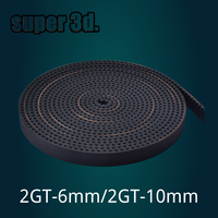 2GT Belt Synchronous Belt GT2 Open Timing Belt Width 6MM 10MM Wear Resistant for Ender3 Cr10 Anet 3D Printer Parts