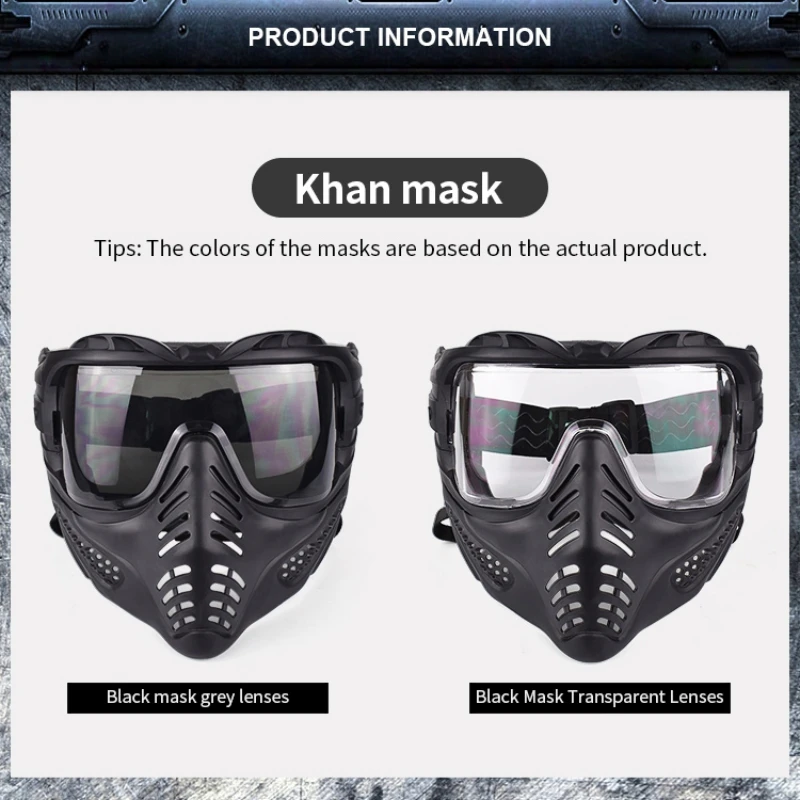 Tactical Mask Helmet Airsoft Skull Mask Anti-Fog PC Lens Military CS Games Hunting Shooting Paintball Protective Mask