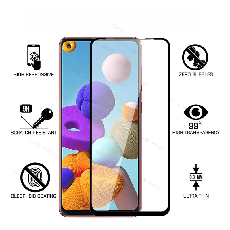 for samsung galaxy a21s glass 2pcs protective glass For samsung galax a21 s a 21 s 21s a217f screen protector armor Film cover