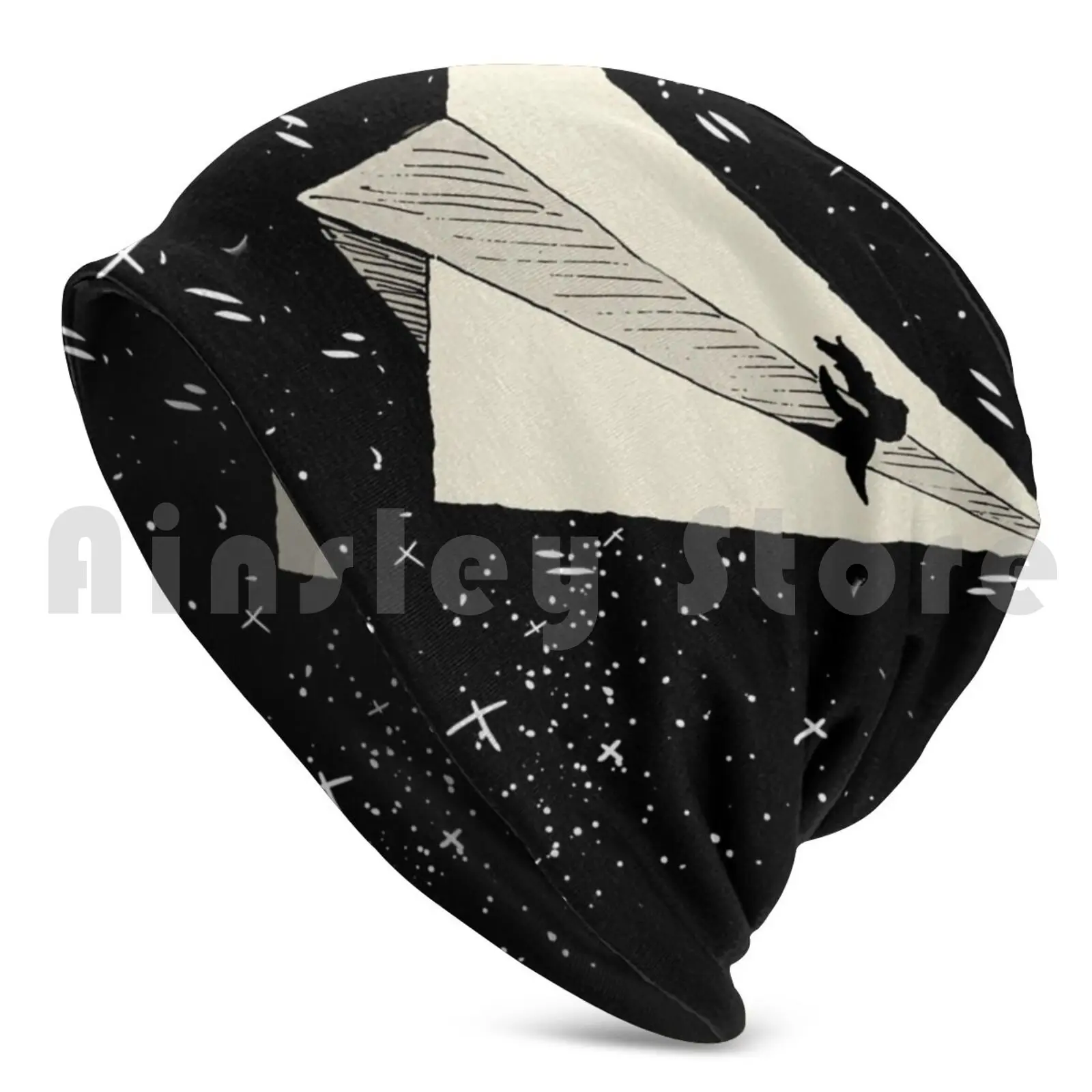 Girl Riding Paper Airplane Through Starry Sky Beanies Knit Hat 340 Beanies Print Paper Airplane Paper Airplane