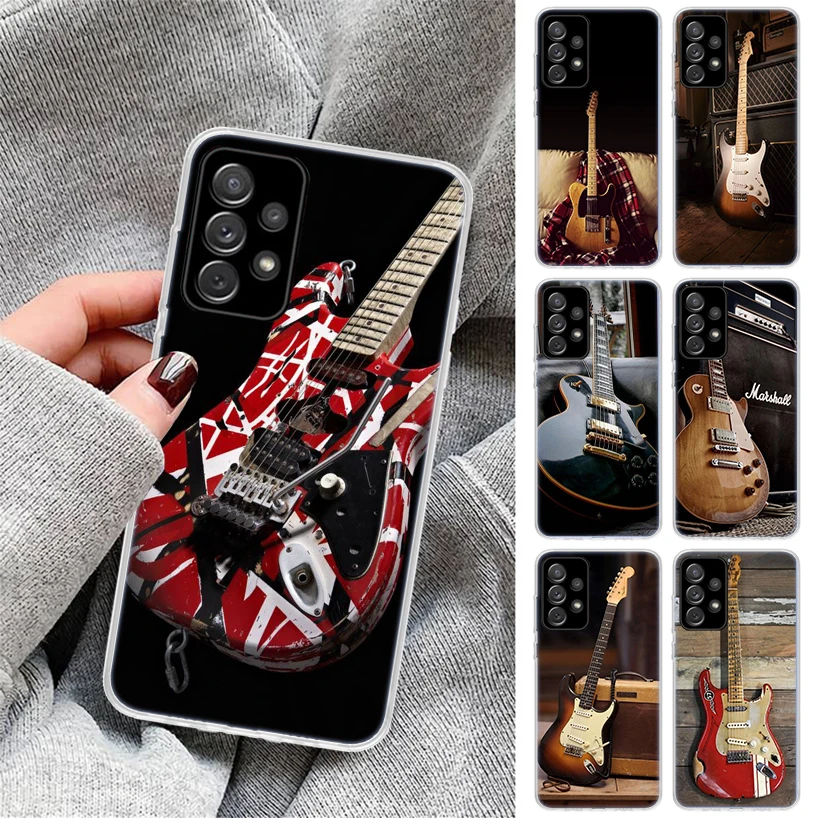 Music score Musical violin guitar Phone Case for Samsung Galaxy A54 A53 A52 A14 A13 A12 A24 A23 A22 A34 A33 A32 A04S A03S A02S