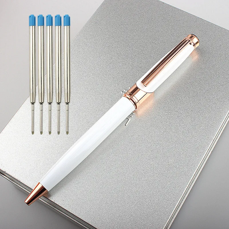 

Luxury quality 1PCS Pen 5 refills Business office Ballpoint Pen New student School Stationery Supplies pens for writing