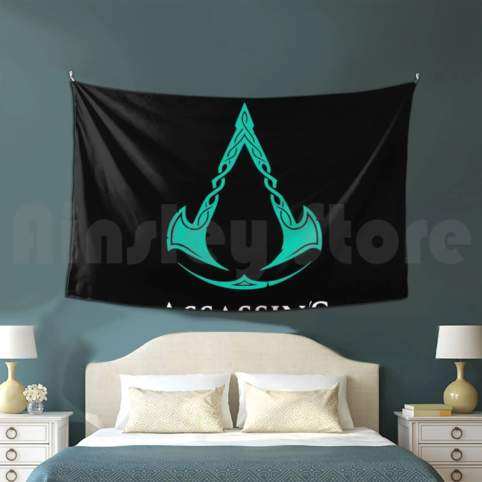 Assasin's Creed Valhalla Tapestry Living Room Bedroom Assasins Creed Gameplay Ps5 Ps4 Valhalla Eiferer Valhalla Excalibur