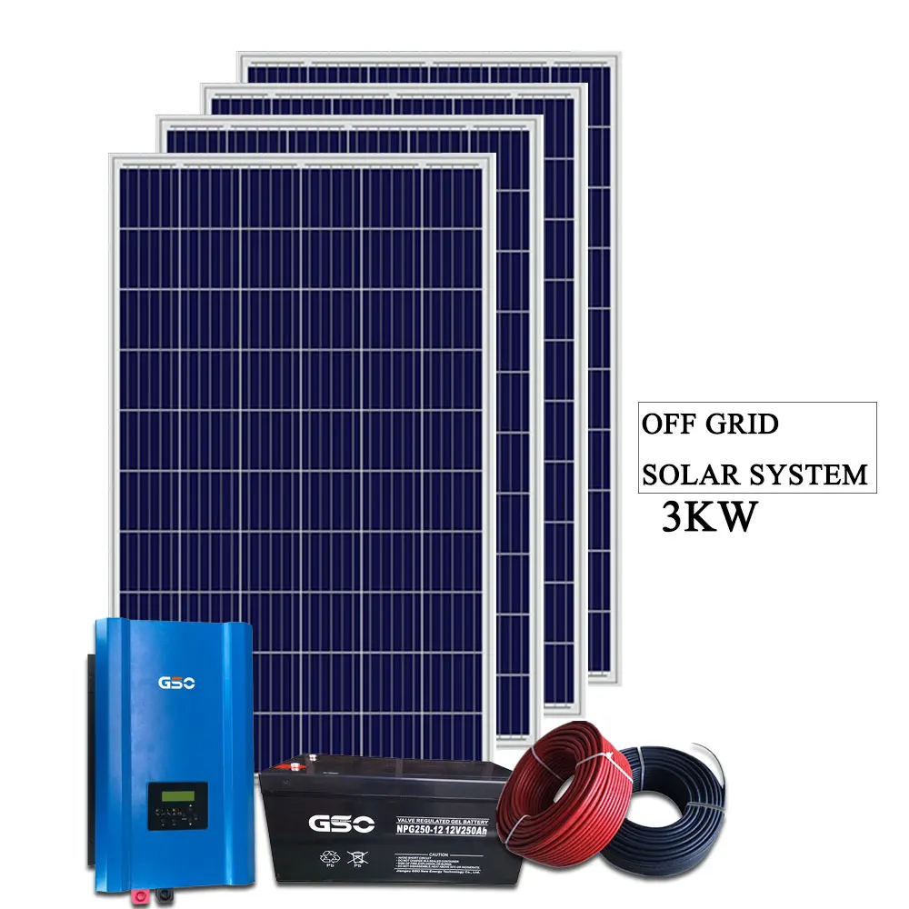 25 Years Warranty 3000w Off Grid Solar Energy System With Batetry Controller Inverter