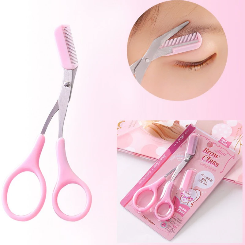 Eyebrow Cutter Women Girl Stainless Steel Trimmer Eyelash Hair Scissors Remover Shaver Cosmetic Brow Knife Makeup Tool