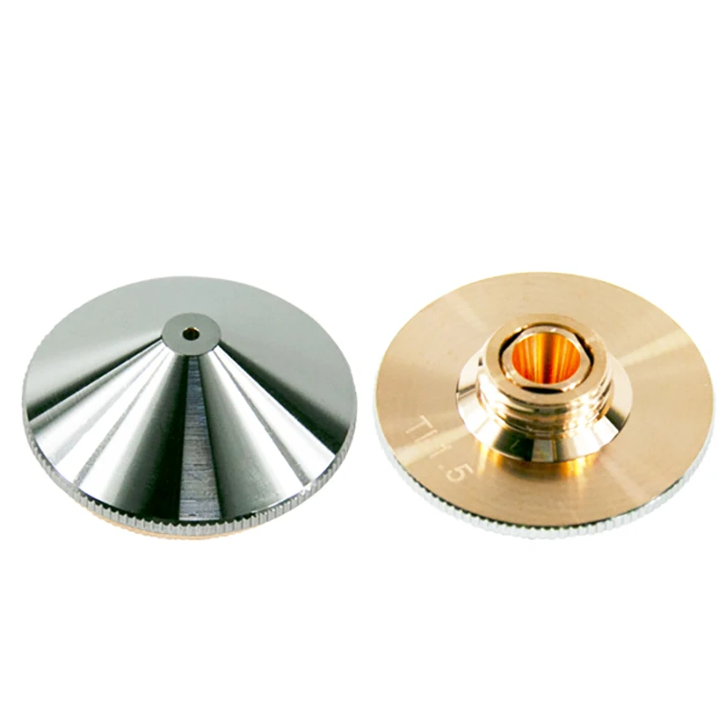 Aurora Laser Tongli Nozzle Tunggal/Lapisan Ganda Dia.30 Mm Kaliber 1.0-5.0Mm untuk Memberdayakan Serat Laser Mesin Kepala Laser
