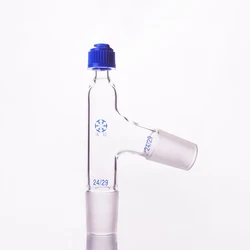 FAPE Distillation Adapter, 75 Degree with Chem-Thread, Down joint 24/29, Side joint 24/29, Screw distillation head with cap nut