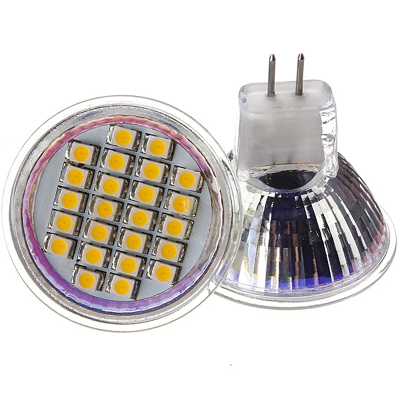 MR11 GU4 Mini LED Spotlight Bulbs 12V 2835 SMD 5W 24LEDs Super Bright Cool Warm White Lamp Replace 25W Halogen Light