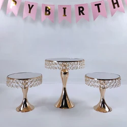 3Pcs Gold Silver Metal Cake Stand Set Display Wedding Birthday Party Dessert Electroplate Cupcake Plate Rack