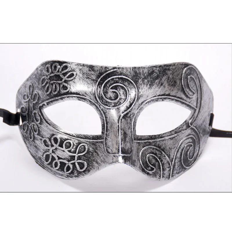 Novo estilo romano samurai máscara homem meia face cabeça plana esculpida veneziano máscaras masquerade carnaval baile de formatura máscara de halloween