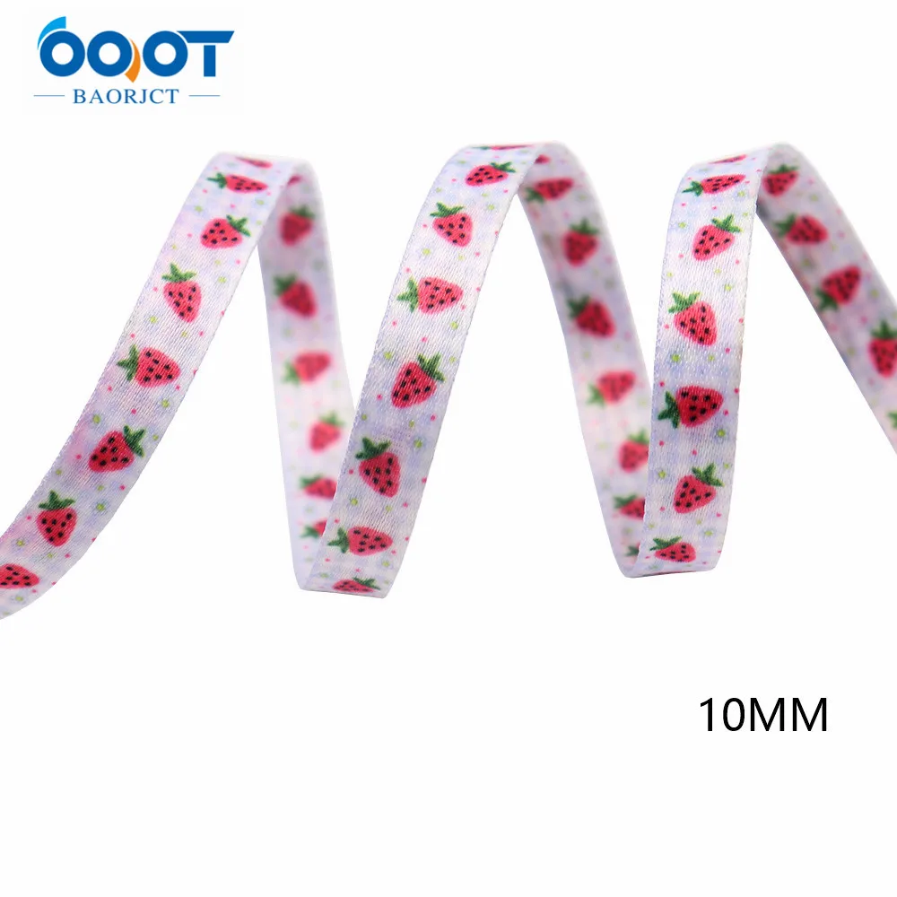 3/8 Inch M-21603-760 Double-Sided Fruit Series Thicken Ribbon 10 Yards DIY Dog Collar Leash Mobile Phone Chain Kettle Webbing