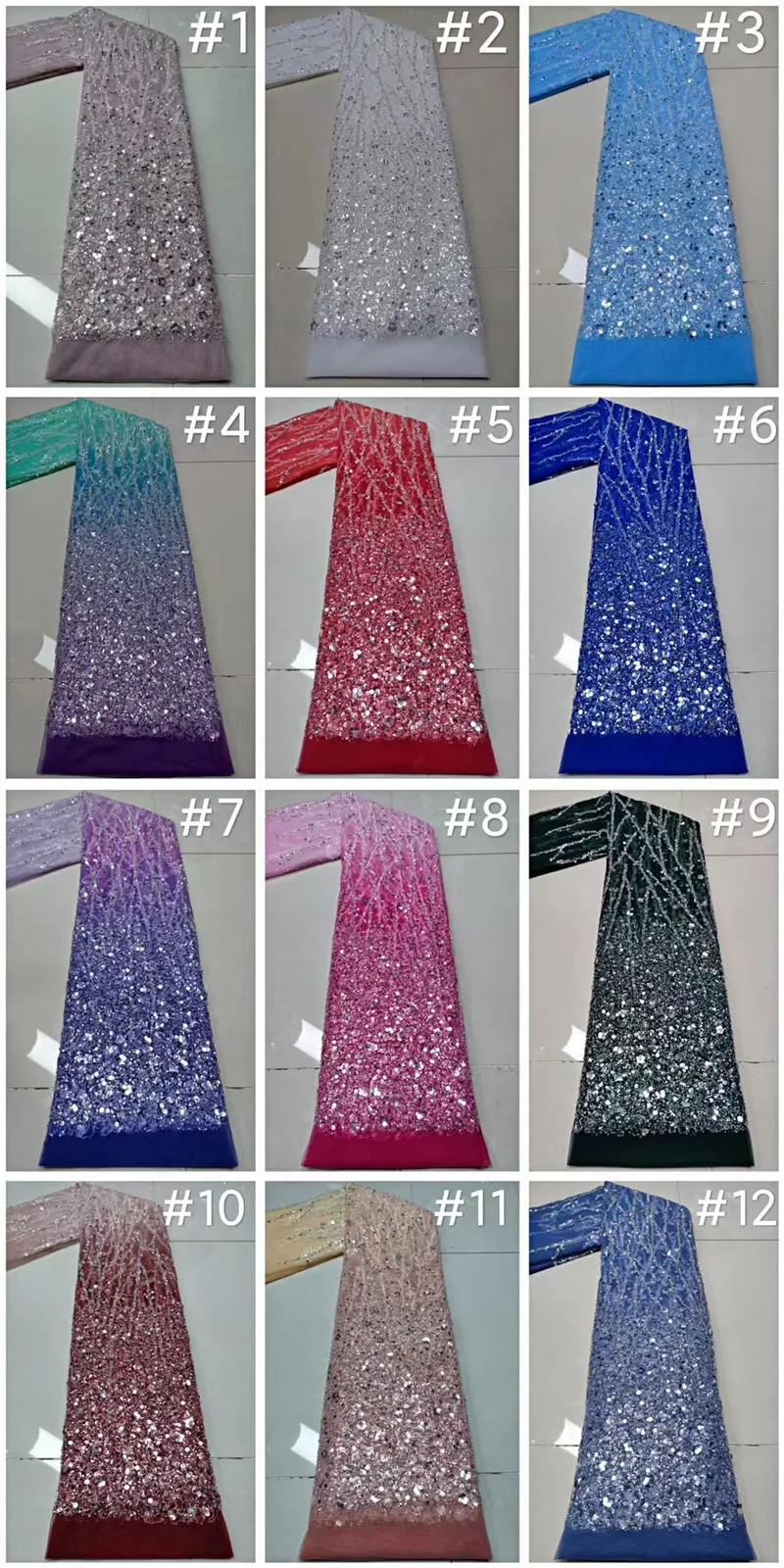 Hot Selling African Beaded Net Lace Fabric Pretty Design JRB-20.42301 Embroidered Tulle Mesh for Party Dress