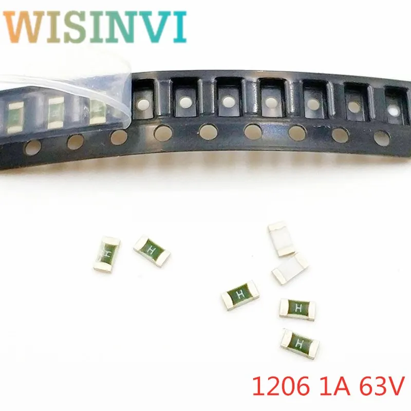 50 sztuk 1206 bezpiecznik SMD podstawowego bezpiecznik jeden raz pozytywne odłączyć SMD przywrócić bezpiecznik 1206 63V 32V 1A 2A 3A 4A 5A 7A