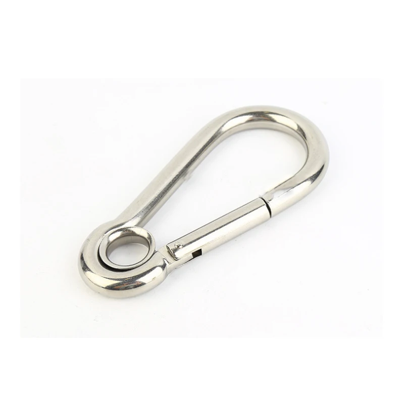 1Pc Carabiner Hook with Eyelet Spring Buckle Clasp Key Chain 304SS M4 M5 M6 M7 M8 M9 M10