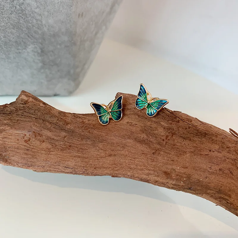 S925 Silver Needle Sweet Butterfly Small Fresh Super Fairy Small Earrings Exquisite Personality Earrings Women's Accessories