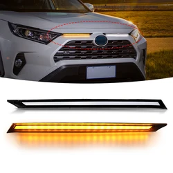 LED Daytime Running Lights For Toyota RAV4 Car Engine Hood Vent Cover Decoration DRL  2019 2020 2021 Turn Signal Lamp