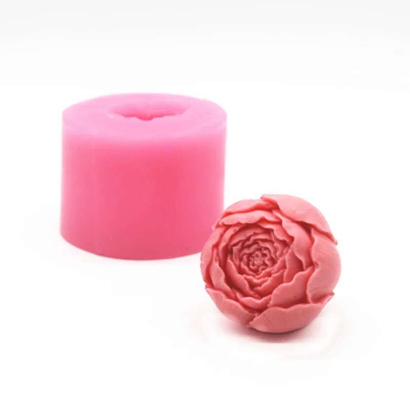 Handmade DIY Mold Aromatherapy Candle Silicone Mold Aromatherapy Candle Mold 3D Peony Handmade Soap Model Plaster Mold