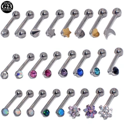 1PC G23 Titanium Christina Vertical Hood Piercings CZ Gem Opal Flower Internally Threaded Clitoris Ring Sexy  piercing jewelry