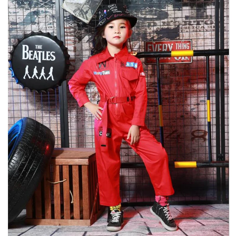 Girls Jazz Modern Dancing Costumes Clothing Suits Kids Children\'s Hip Hop Dance wear Outfits Stage Costumes Coverall Clothes