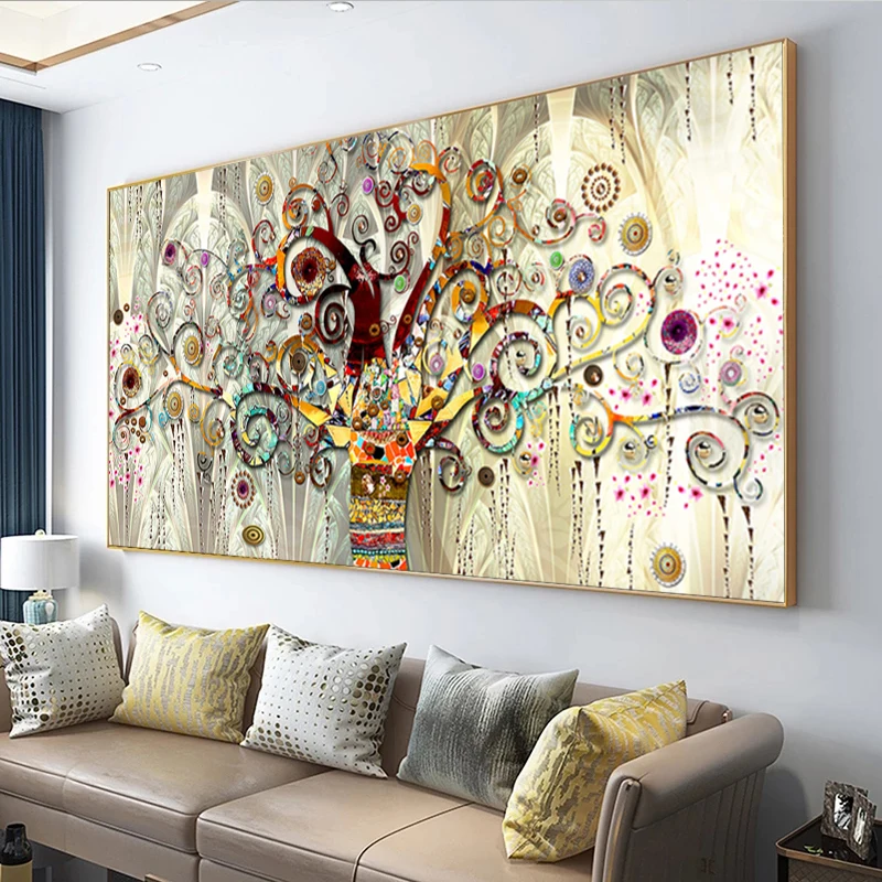 

Tree of life by Gustav Klimt Landscape Wall Art Canvas Scandinavian Posters and Prints Modern Wall Art Picture for Living Room