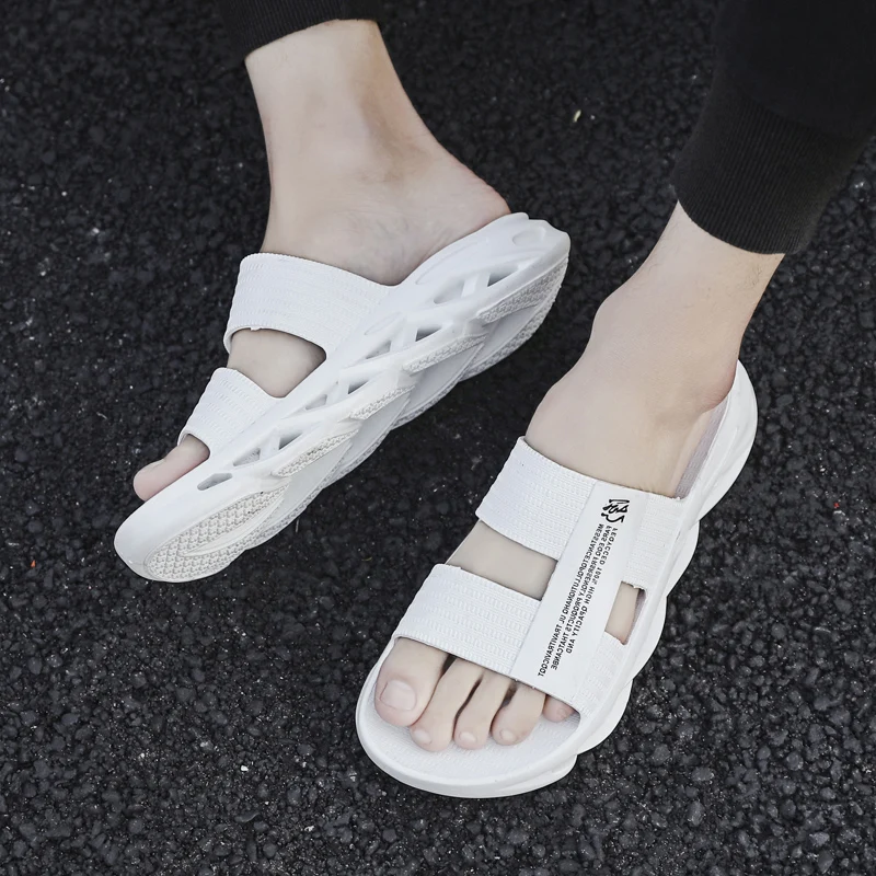 STRONGSHEN Summer Men Slippers Slides Slide Slipper Summer Blade Shoes Home House Outdoor Beach Room Homme Slipers Soft Shoes