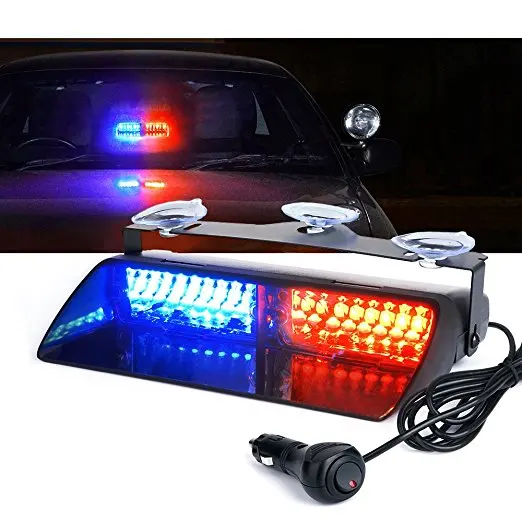 

Car 16 LED Red/Blue Amber/White Signal Viper S2 Police Strobe Flash Light Dash Emergency Flashing windshield Warning Light 12v