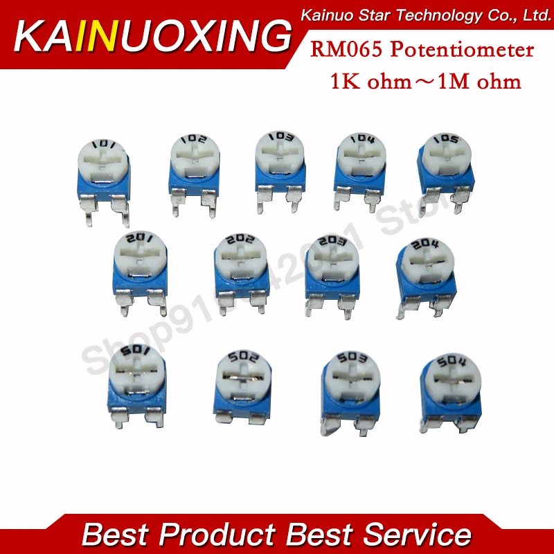 20szt RM065 RM-065 100 200 500 1K 2K 5K 10K 20K 50K 100K 200K 500K 1M ohm Trimpot Trimmer Potencjometr rezystor zmienny