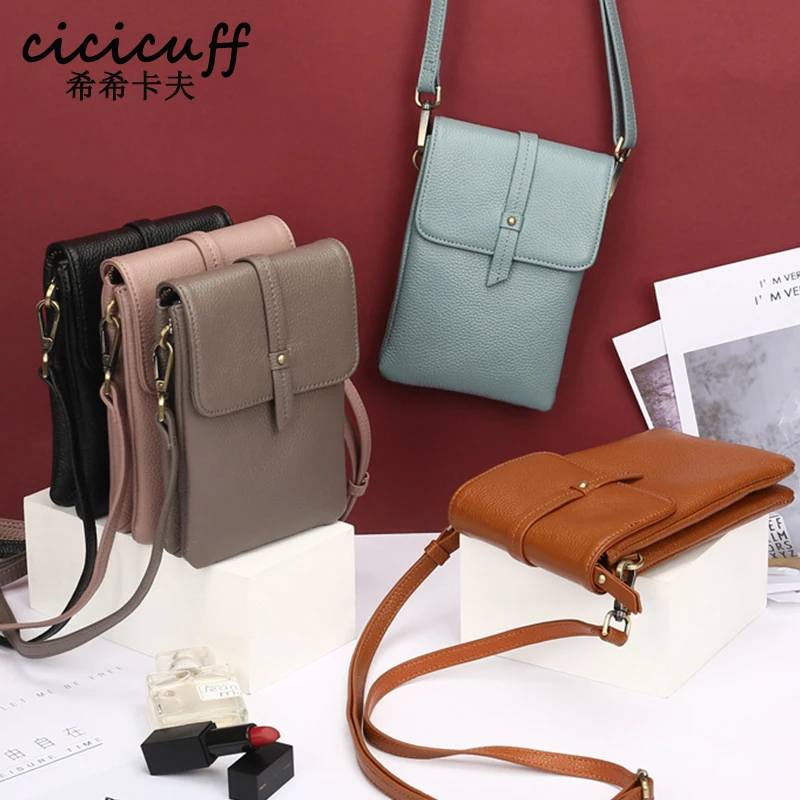 Genuine Leather Women Crossbody Bags Luxury Handbags Women Vertical Phone Bag Small Female Shoulder Bags Ladies Messenger Bag