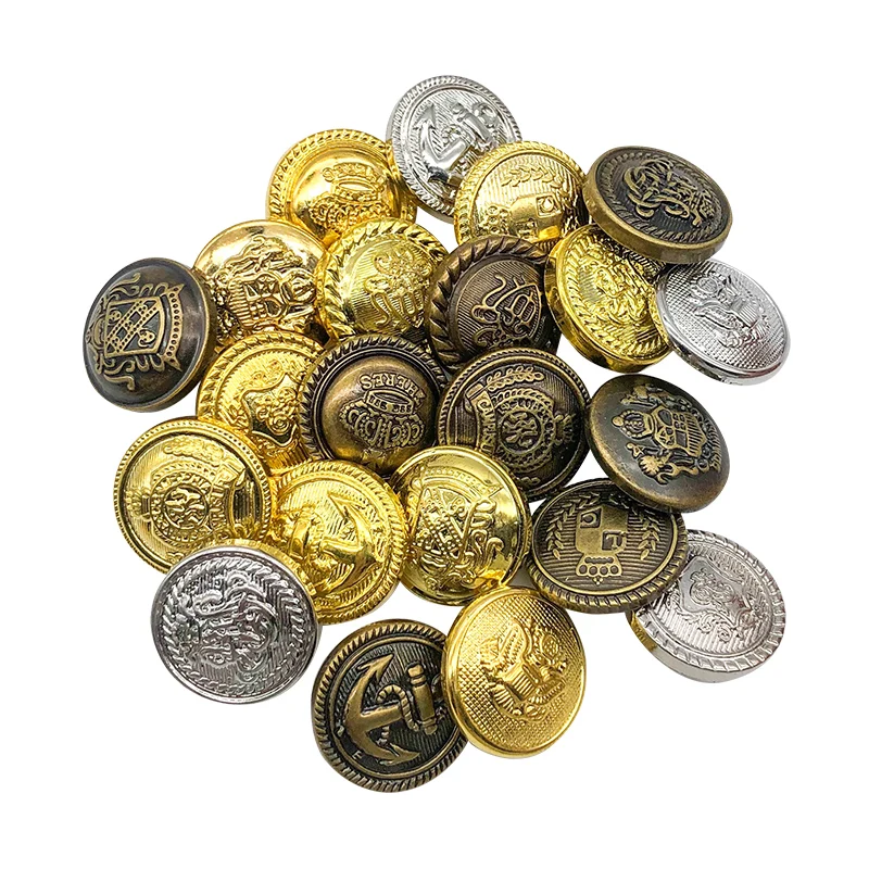 10pcs 15/18/21/25 mm golden gold color plastic buttons garment coat sewing accessories buttons for clothing crafts