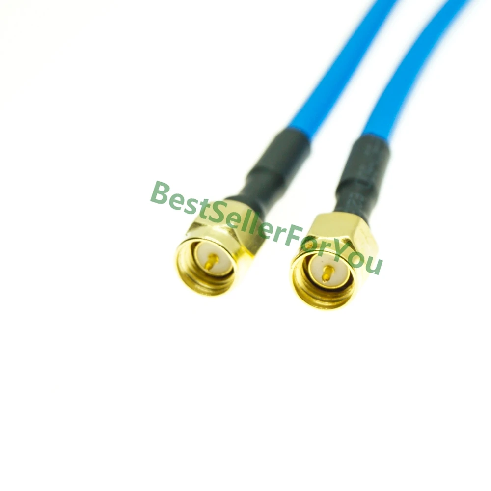 Nieuwe Sma Connector Male Naar Sma Connector Stekker Rechte Rf Coax Pigtail Semi-Rigide Kabel RG402 Blauw