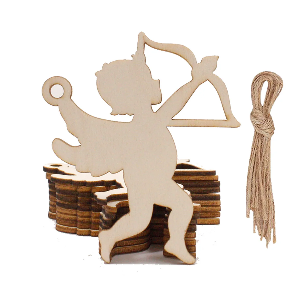 

Wedding Party Bachelorette Propose Party Diy Decoration Home Furnishing Decoration Wooden Cupid Love Decoration Pendant 10pcs