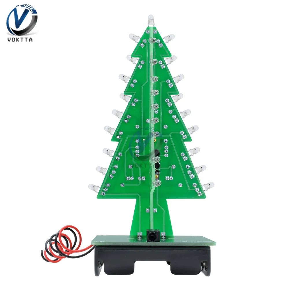 Flash Christmas Tree Three/Seven Color Parts Kit Diy Gift Tree Color Changing Christmas Tree 3D LED Flash Circuit Parts Fun Suit