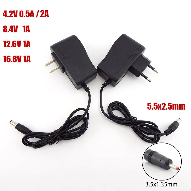 AC 100-240V DC 4.2V 8.4V 12.6V 16.8V 1A 1000MA Power Supply Adapter 8.4 12.6 16.8 V Volt Charger for 18650 Lithium Battery U26 V