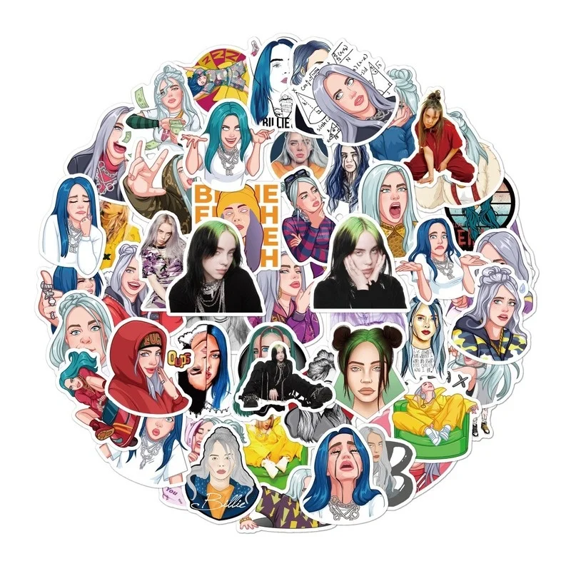 5Set =250pcs Complete Works of Classic Singer Singer TV Stickers Suitcase Guitar Stickers PVC Graffiti Stickers