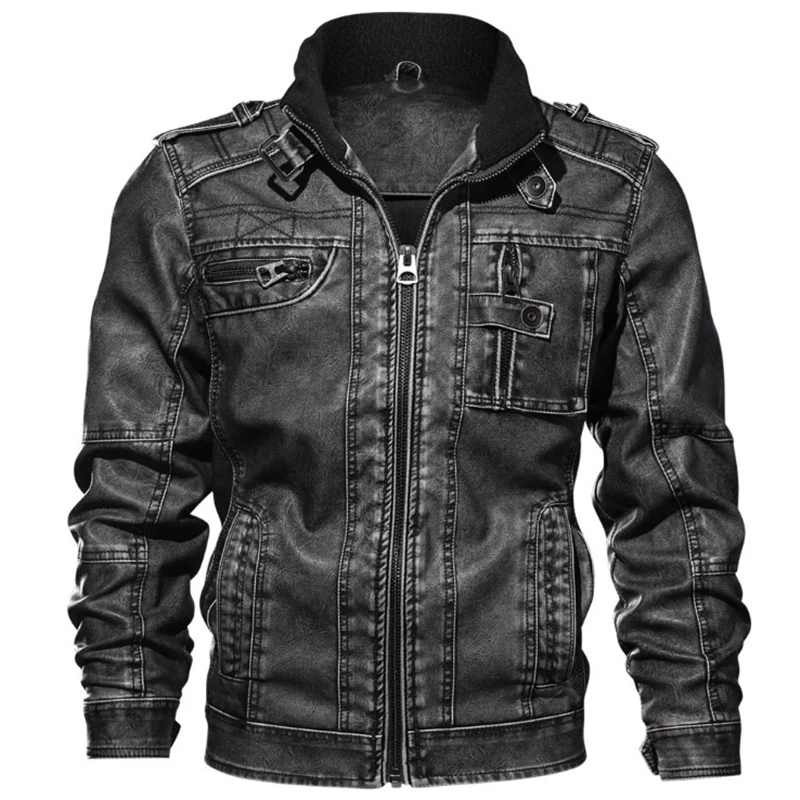 

New Men Leather Suede Jacket Autumn Winter Thicken Moto & Biker Leather Jacket Male Outerwear Bomber Jackets Plus Size XL-5XL