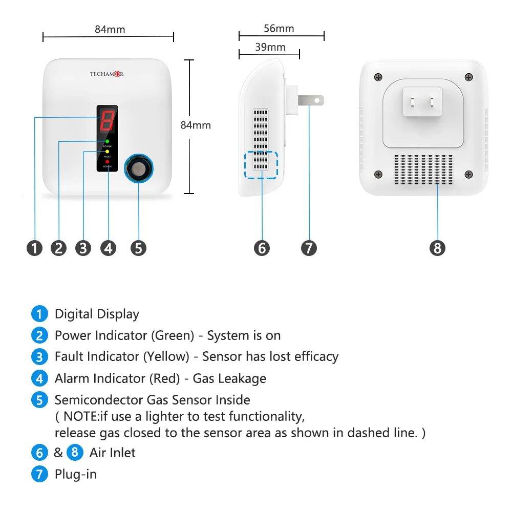 Y401 LPG Natural Gas Sniffer Detector Alarm Leakage Propane Monitor for LNG Methane with Digital Display Voice Warming