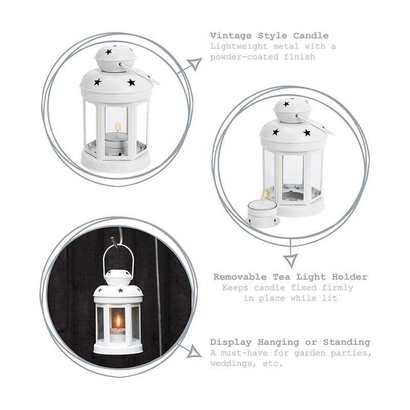 Logam Antik Menggantung Lentera Lilin, Pemegang Tealight, Candlestick untuk Pernikahan, Rumah, Hadiah Pesta Ulang Tahun