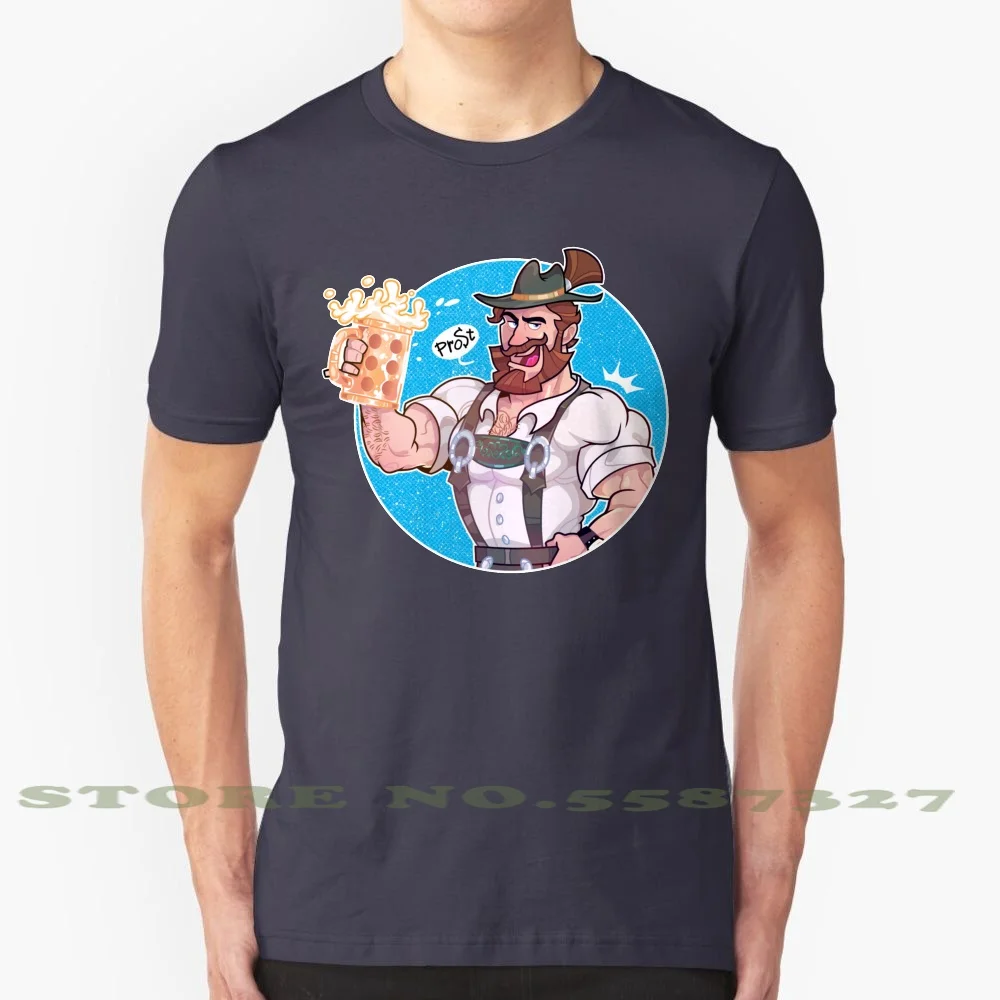 Octoberfest Bavarian Bear Man With Beer Mug 100% Cotton T-Shirt Octoberfest Beer Gay Lgbt Germany Bavaria Sexy Muscle Gaybear