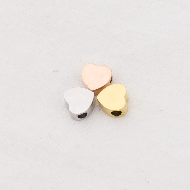 

50pc 6mm Mirror Finish Stainless steel Mini Blank Heart Connector Charm For Necklace DIY Women Handmade Jewelry Making