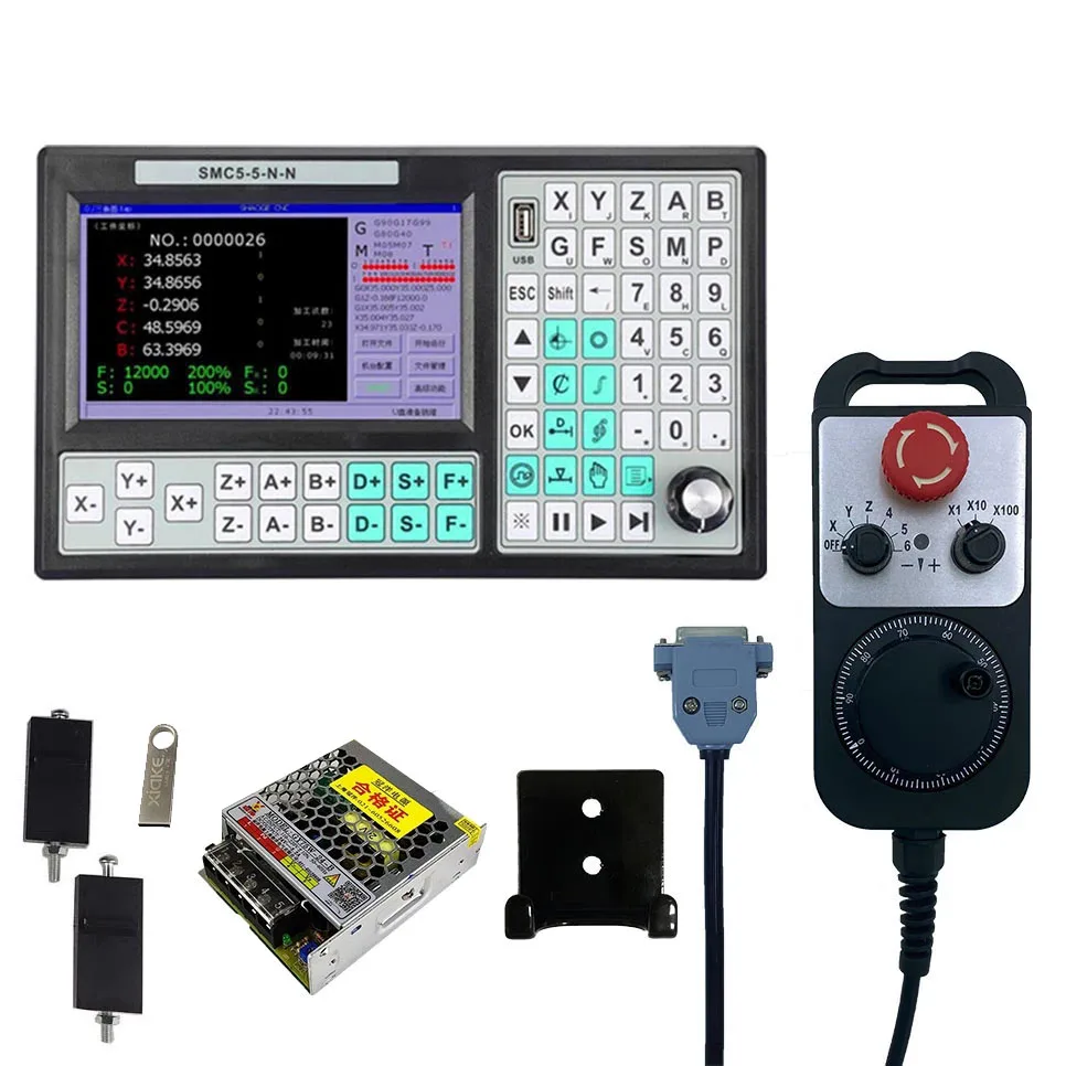 

Автономный контроллер с ЧПУ, семейный 5-осевой комплект, система управления движением 500 кГц + 6-осевое ручное колесо аварийной остановки + мощность 75 Вт