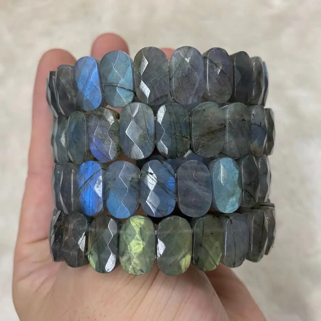 AA Természetes Rainbow Kék szín labradorite Karcsat Természetes Kő- Karcsat DIY ékszer számára Nő számára Adomány Nagybani !