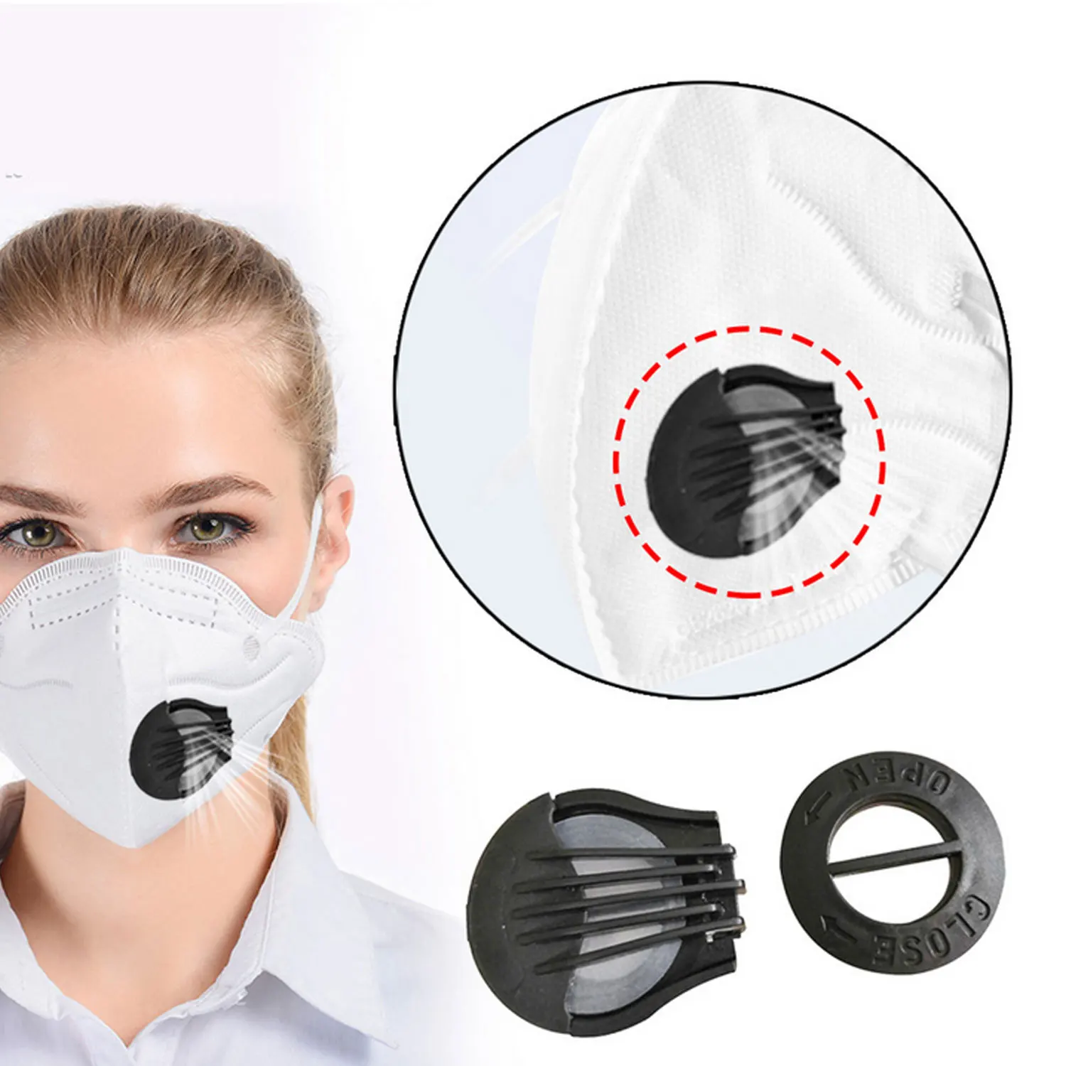 10PCS Mask Breathing Valves Anti Dust Pollution Anti PM2.5 Cycling Active Carbon Filter Exhaust Valves Accessories Air Filter