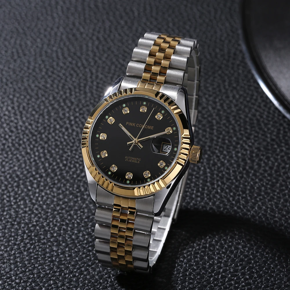 316L Steel Watches aaa Men Mechanical Movement Waterproof Automatic Wristwatch Crystal Dial Luminous Index  relogios mecânico