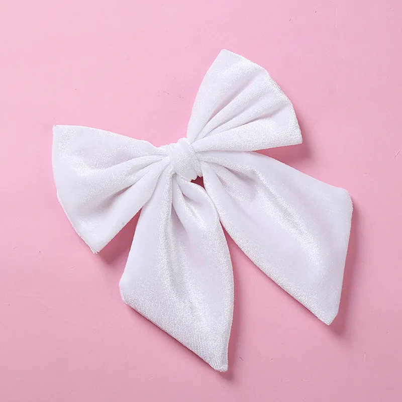 Koreanische 6 Zoll Samt Bögen Haar Clips Für Kinder Nette Weiche Band haarnadel Kinder Big Bowknot Party Hairclip Mädchen Haar zubehör – Detail 11