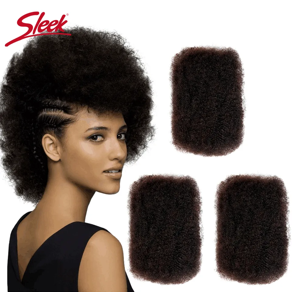 Sleek Braid No Attachment Mongolian Afro Kinky Curly Wave Human Hair Bulk For 1Pc Braiding Crochet Braids Light as a Feather