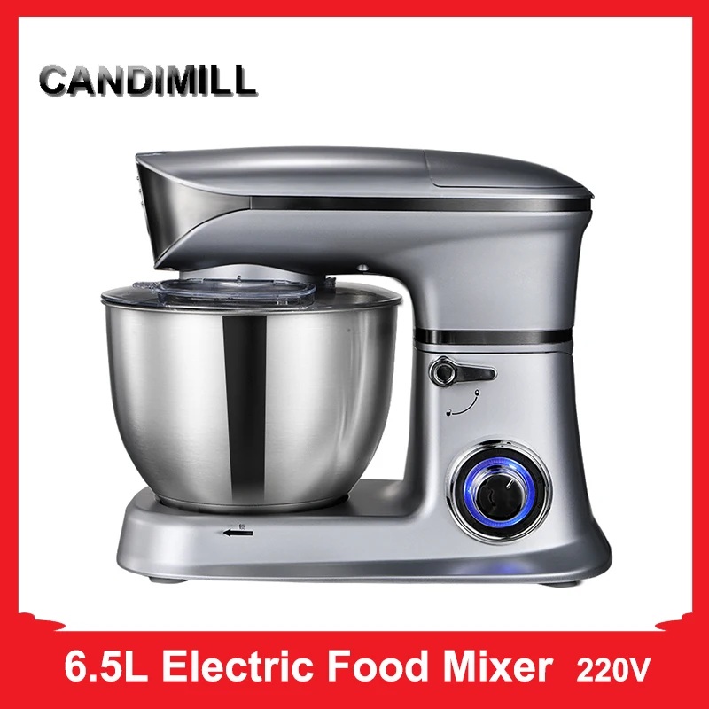 CANDIMILL 220V 6 Speed Stand Mixer Home Kitchen Aid Food Blender Cream Egg Whisk Cake Dough Kneader Chef Machine