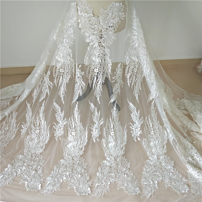 new  design wholesale embroidery fabric DIY lace French fabric for wedding dress