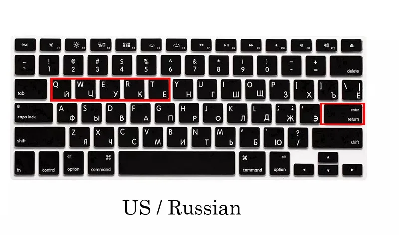 EU US Russian Language Keyboard Skin dla Macbook Air 13. Rosyjska osłona klawiatury A1466 Wodoodporna folia ochronna na klawiaturę