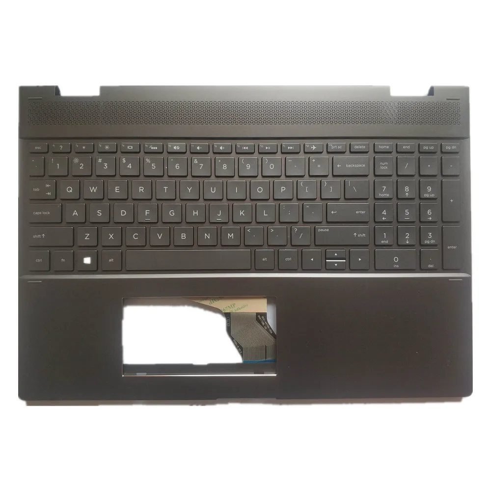 Imagem -05 - Teclado do Portátil Superior da Caixa Traseira Superior do Lcd Capa Inferior Case Escudo para hp Spectre 15-ch 15-ch000 X360 Preto Eua